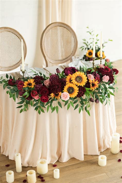5ft Deluxe Floral Arrangement For Sweethearthead Table Sunflower