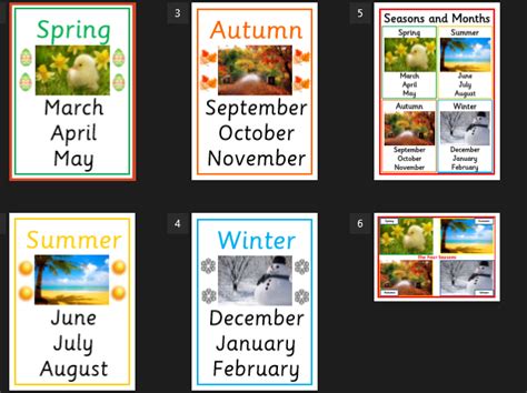Seasons And Months Display Posters Teaching Resources