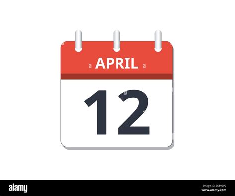 April 12th Calendar Icon Vector Concept Of Schedule Business And