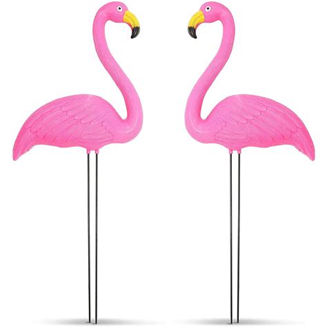 2 Pack Pink Flamingo Yard Ornaments For Home Garden And Lawn Outdoor