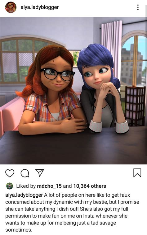 Marinette And Alya On Alyas Instagram Rmiraculousladybug