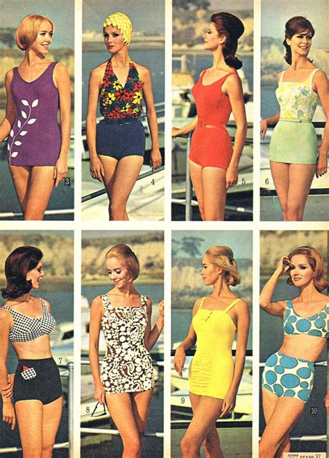 Mid Mod Swimwear From Sears 1964 Retro Swimwear Vintage Swimsuits Vintage Outfits