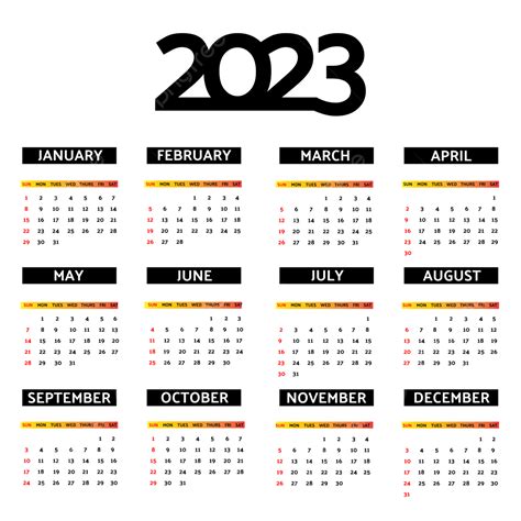 2023 Calendar Transparent Background 2023 Calendar Year Png And