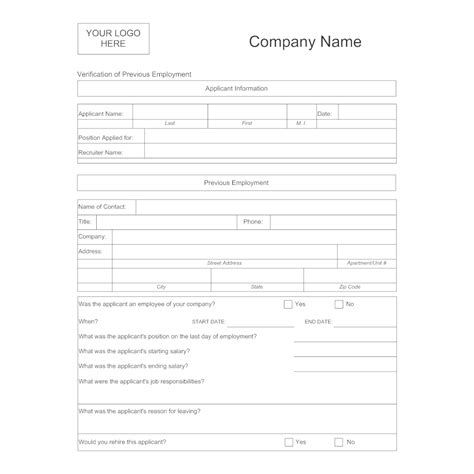 Jul 21, 2020 · job offer letter template company logomm/dd/yyyy. Verification of Previous Employment