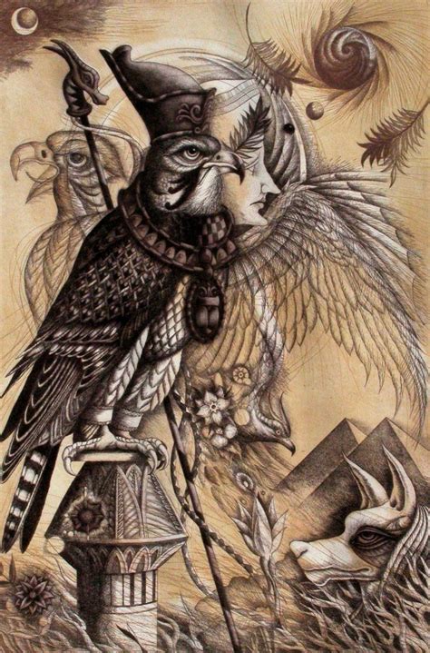 A god of light, his left eye was the sun and his right eye the moon. Image result for horus egyptian god art | Egyptian art ...
