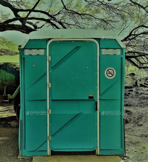 Green Portable Toilet For Public Use Beware Use At Your Own Risk