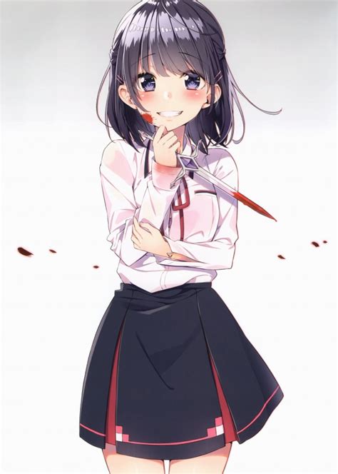 Long or short, it works with. Wallpaper Anime Girl, Skirt, Smiling, Short Hair, Cute ...