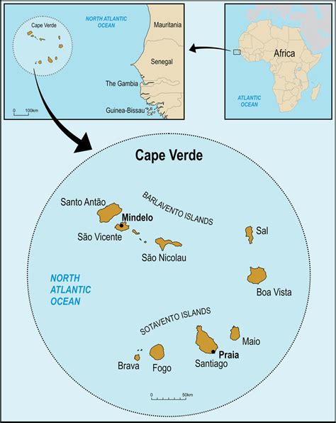Cape Verde Map Africa Topographic Map Of Usa With States