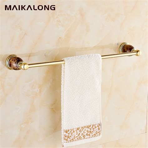 Wholesale And Retail Golden Jade Bathroom Towel Bar Single Towel
