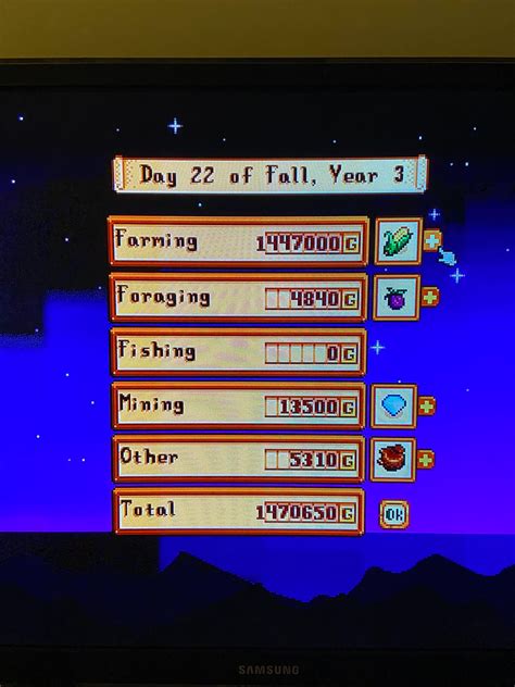 First Time Getting Over 1mil In A Day Rstardewvalley