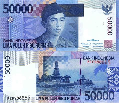 50000 Rupiah Indonesia World Banknotes Pinterest Market