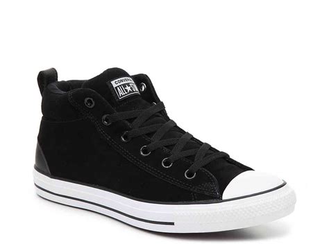Converse Suede Chuck Taylor All Star Street Mid Top Sneaker In Black