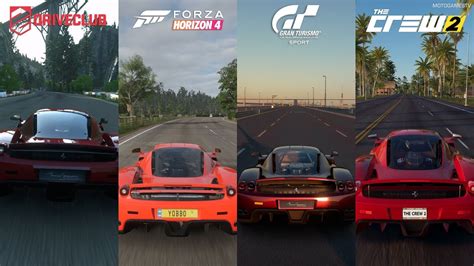 Driveclub Vs Forza Horizon 4 Vs Gran Turismo Sport Vs The Crew 2