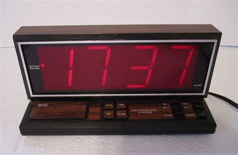Vtg Digital Alarm Clock Micronta Tandy Large Red Display Battery Backup