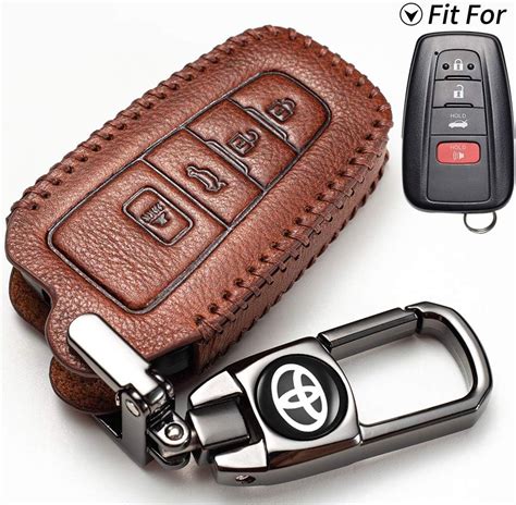 Brandless Genuine Leather Key Fob Cover Suit For Toyota 4 Buttons