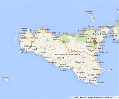 The maps scales shown below may be the scales of the original map data (eg 1:50000 landranger maps). Mount Etna on Map of Sicily