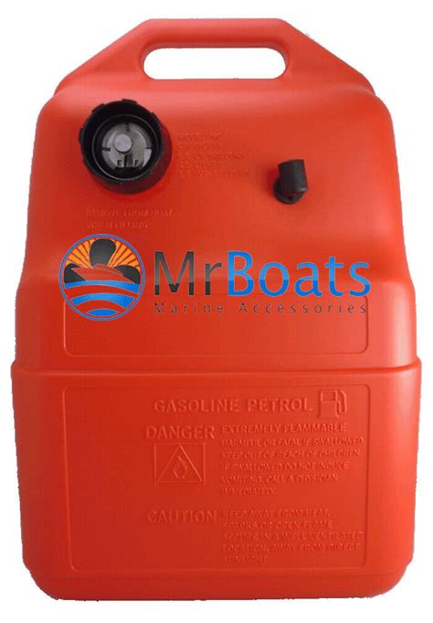 25 Litre Outboard Fuel Tank Mercury Fuel Line Gauge Boat Portable