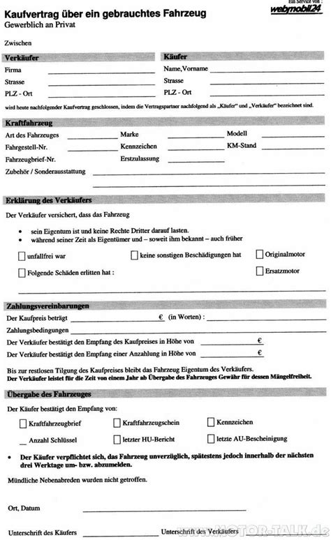 Einfach wie gewohnt das pdf downloaden und ausdrucken. Original Vorlage : Kaufvertrag über ein gebrauchtes ...