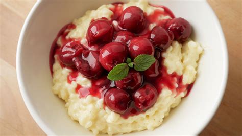 Rice Pudding With Hot Cherries From Germany Milchreis Rice Pudding