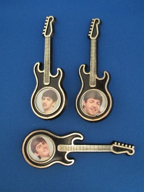 Vintage Beatles Guitar Pins Paul Ringo And George By Kentnichols