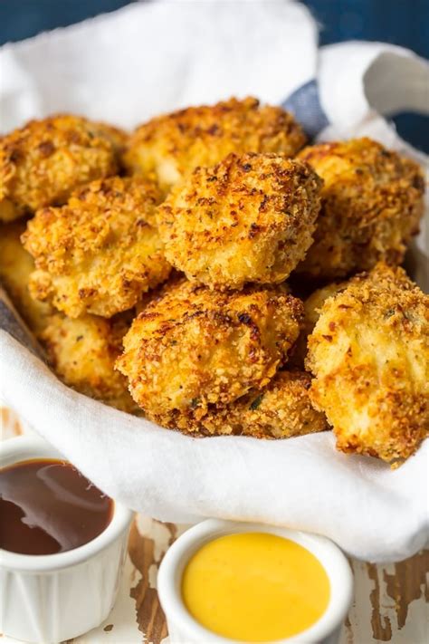 For a slightly healthier variety. HEALTHY Chicken Nuggets, Anyone?