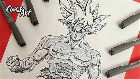Como Dibujar A Goku Ultra Instinto Dbs Sombras Con Delineador How To Draw Goku Ultra
