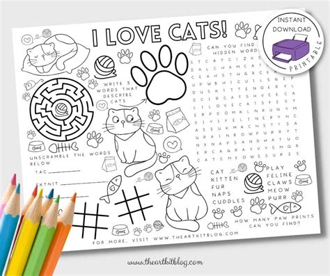 Free Printable Activity Placemat For Kids Rainbows The Art Kit