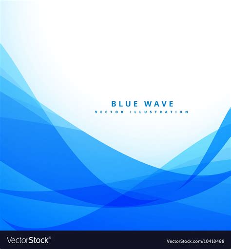 Clean Blue Wave Background Design Royalty Free Vector Image
