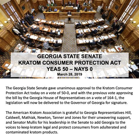 Georgia State Senate Unanimously Approves Kratom Consumer Protection Act