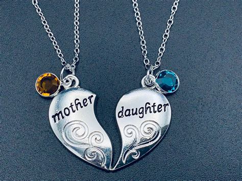 mother daughter necklaces mother daughter jewelry silver etsy