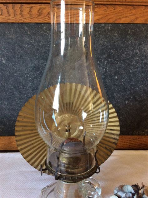 Antique Eagle Oil Lamp W Reflector Etsy