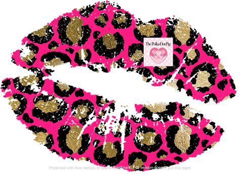 Pink Leopard Lips Dtf Or Sublimation Transfer Only The Polka Dot Pig