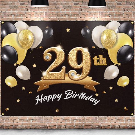 Pakboom Happy 29th Birthday Banner Backdrop 29 Birthday Party