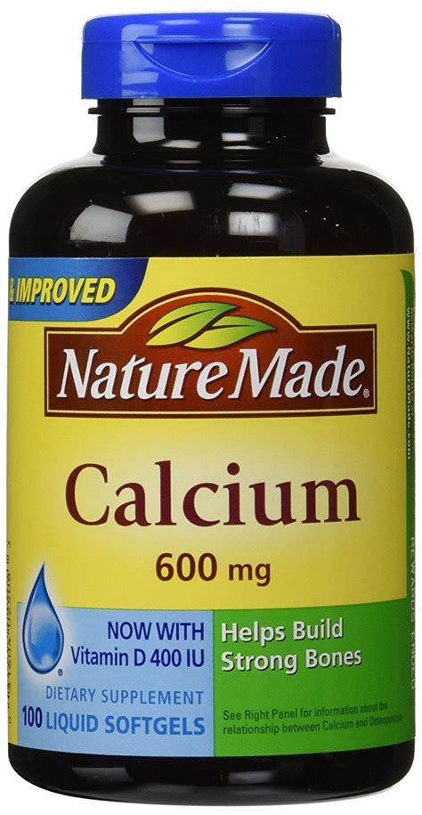 Nature Made Calcium With Vitamin D3 400 Iu 600 Mg 100 Softgels