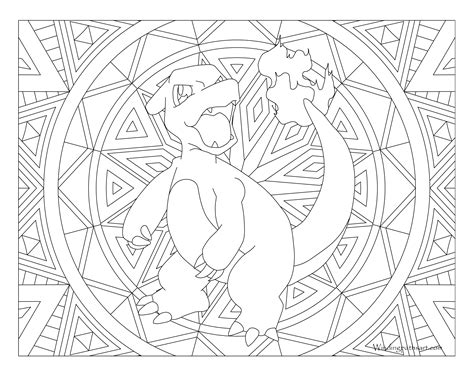 Adult Pokemon Coloring Page Charmeleon ·