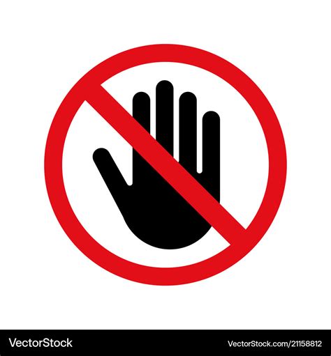 Stop Hand No Entry Sign Icon Royalty Free Vector Image