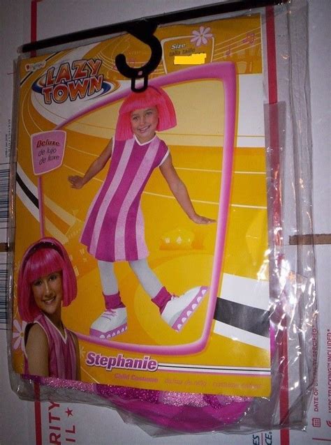 Lazy Town Stephanie Deluxe Costume 3t 4t New Dress Wig Boot Covers Lazytown
