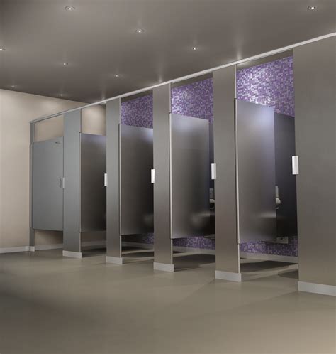 Scranton Products Hiny Hider Toilet Partition Shown In Stainless Steel