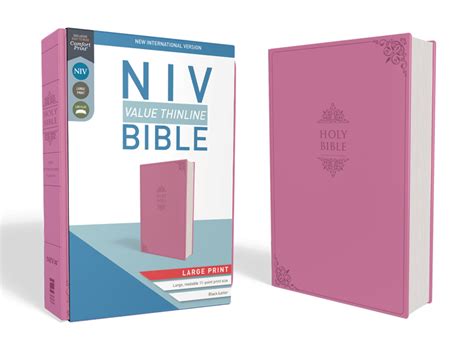 Niv Value Thinline Biblelarge Print Comfort Print Pink Leathersoft