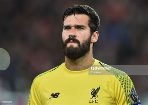 Goalkeeper Alisson Becker Of Liverpool Looks On Prior The Uefa