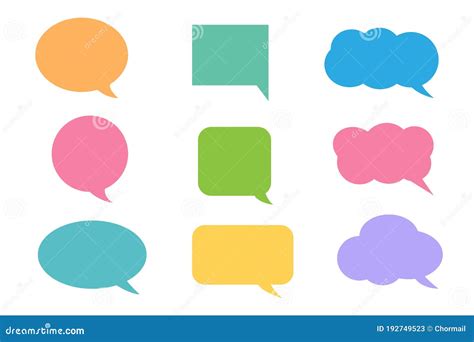 Colorful Callout Icons Set On White Background Vector Illustration
