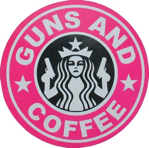 10 Pack Pink Starbucks Guns And Coffee Logo Akimbo Sticker 35 X 35