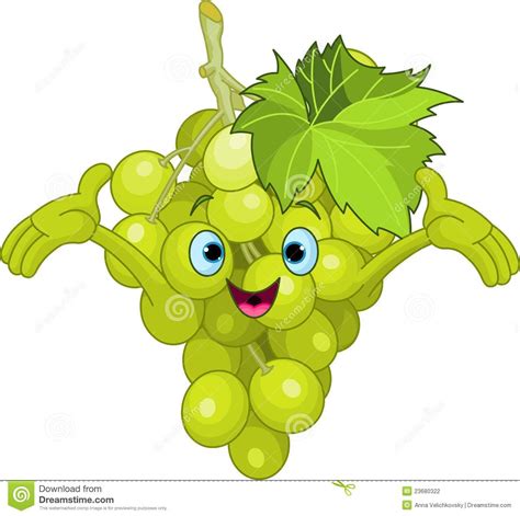 Cheerful Cartoon Grape Character Stock Vector