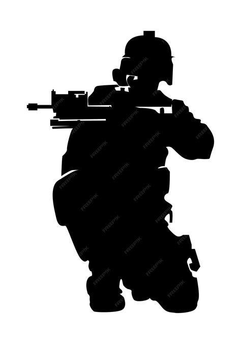 silueta de un saludo soldado saludo militar en fondo blanco y negro vector premium