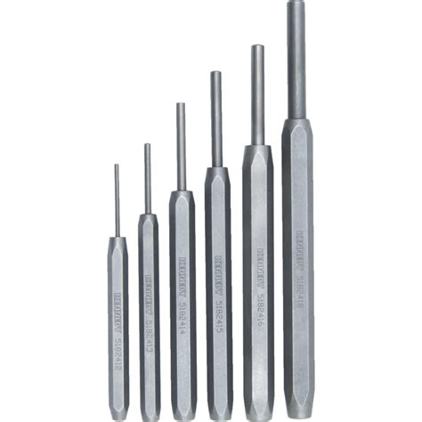 Kennedy Standard Inserted Pin Punches 6 Pce Set Cromwell Tools