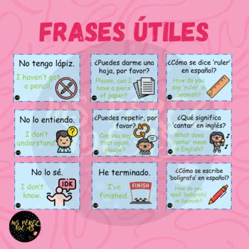 Frases útiles en la clase de Español Useful sentences in the spanish clasroom