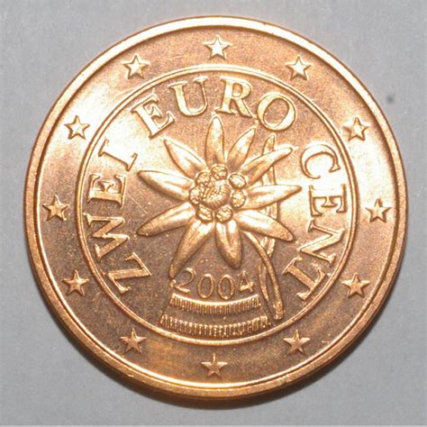Autriche 2 Cent Euro 2004 Edelweiss Superbe A Fleur De Coin