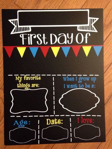 First Day Of School Chalkboard Reusable Fill In The By Jolliedays