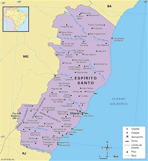 Blog De Geografia Mapa Do Estado Do Espírito Santo