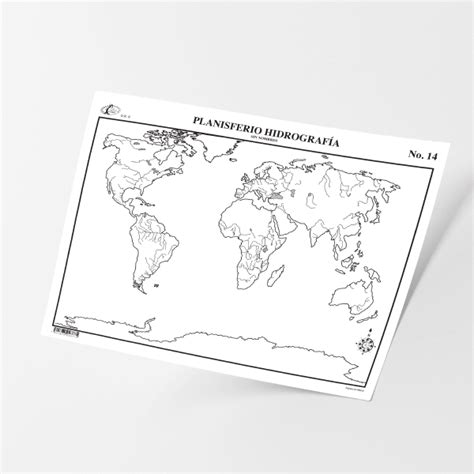 Mapa Tamaño Carta Planisferio Hidrografía sin nombres Grupo Editorial RAF Test